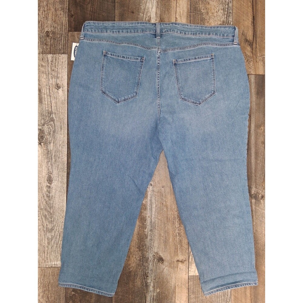 NEW! Old Navy "Jerry" Mid-Rise Boyfriend Jeans Light Wash Denim 22 Plus Short - Picture 5 of 10